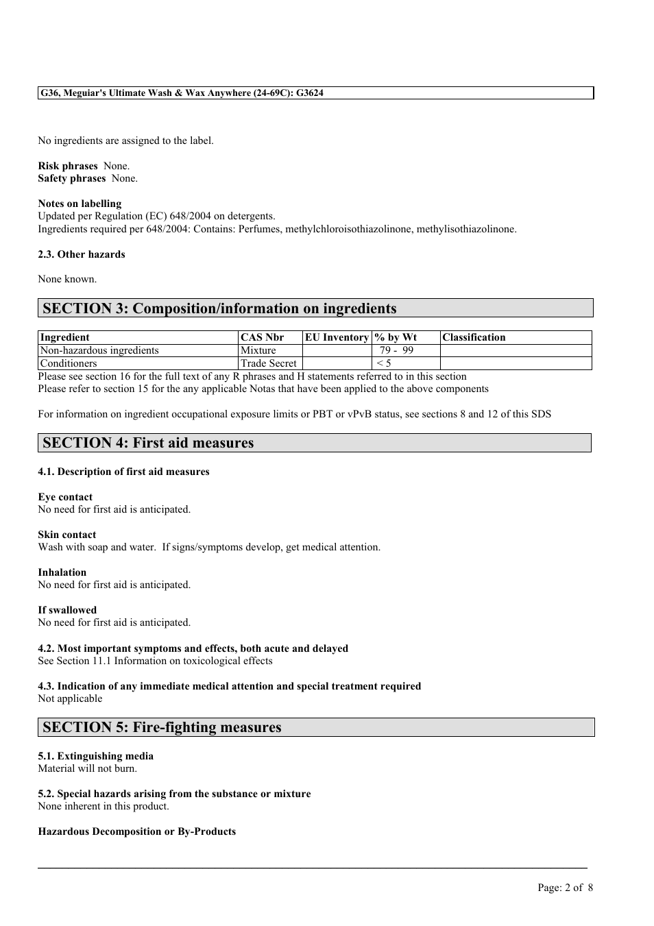 MEGUIAR'S G36 User Manual | Page 2 / 8