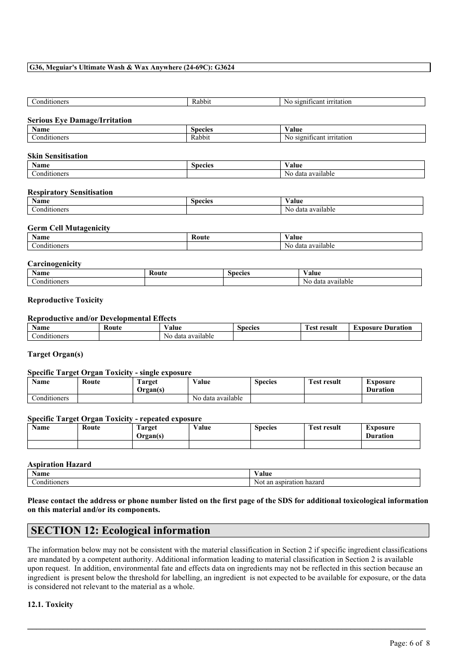 MEGUIAR'S G36 User Manual | Page 6 / 8