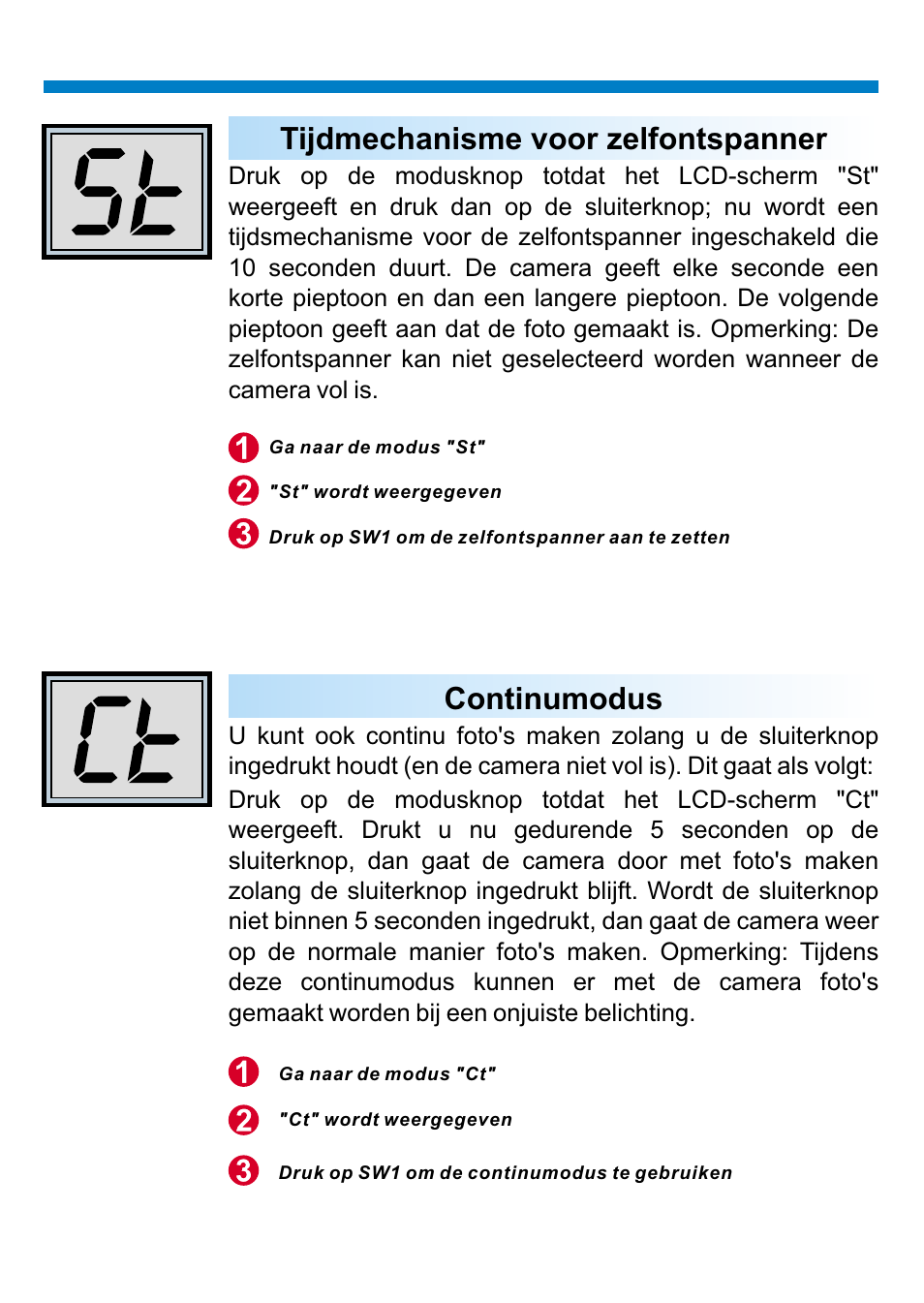 Tijdmechanisme voor zelfontspanner, Continumodus | AIPTEK PENCAM VOICE User Manual | Page 102 / 133