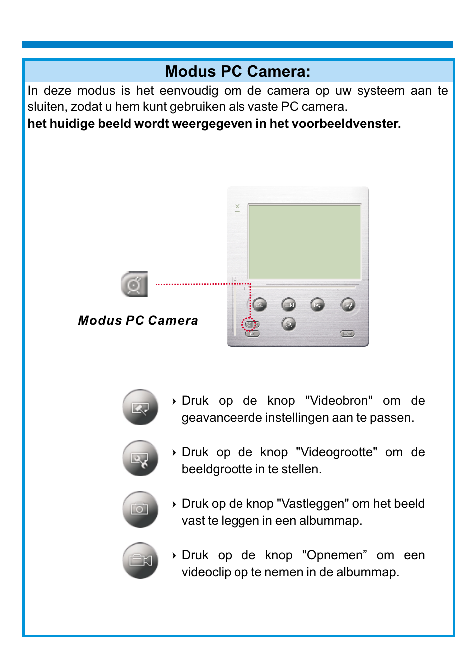 Modus pc camera | AIPTEK PENCAM VOICE User Manual | Page 108 / 133