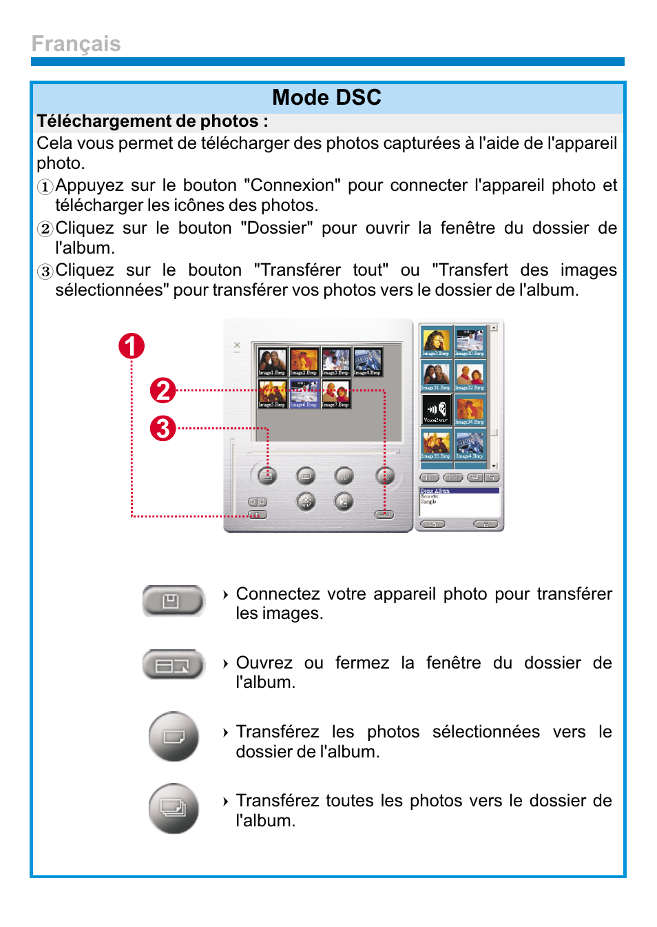 Mode dsc, Français | AIPTEK PENCAM VOICE User Manual | Page 71 / 133