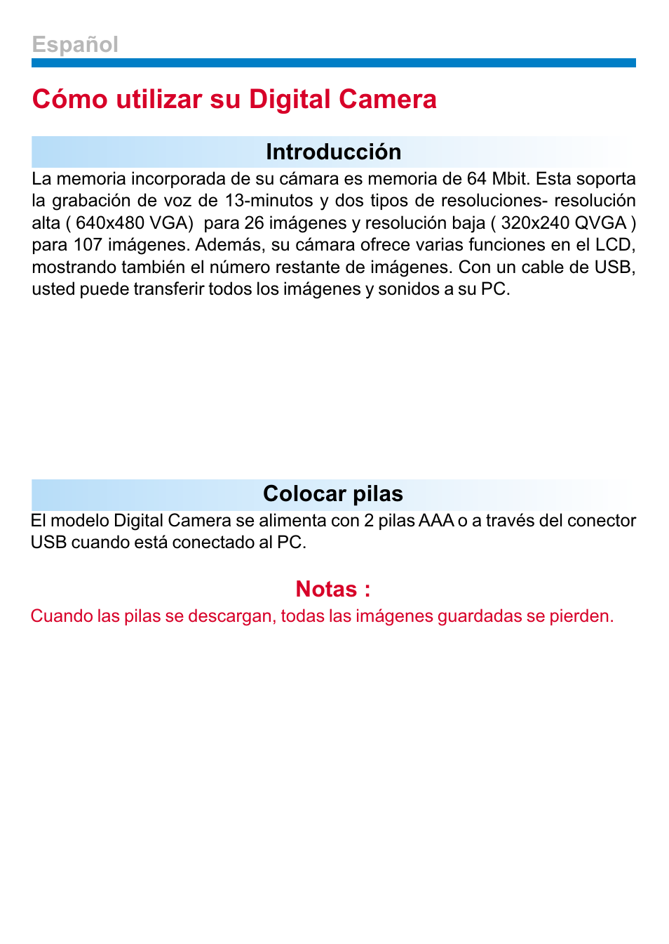 Cómo utilizar su digital camera | AIPTEK PENCAM VOICE User Manual | Page 78 / 133