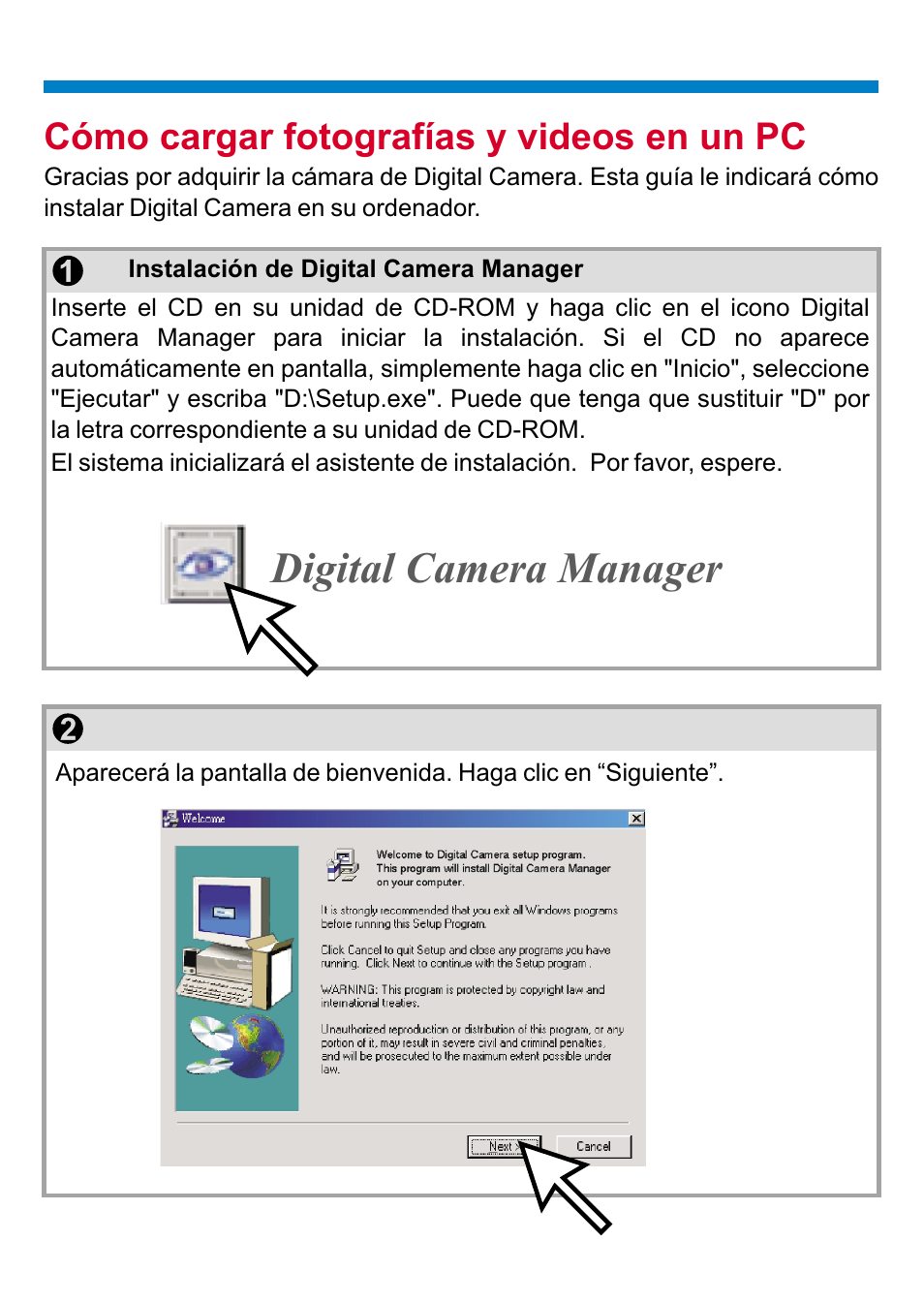 Digital camera manager, Cómo cargar fotografías y videos en un pc | AIPTEK PENCAM VOICE User Manual | Page 85 / 133