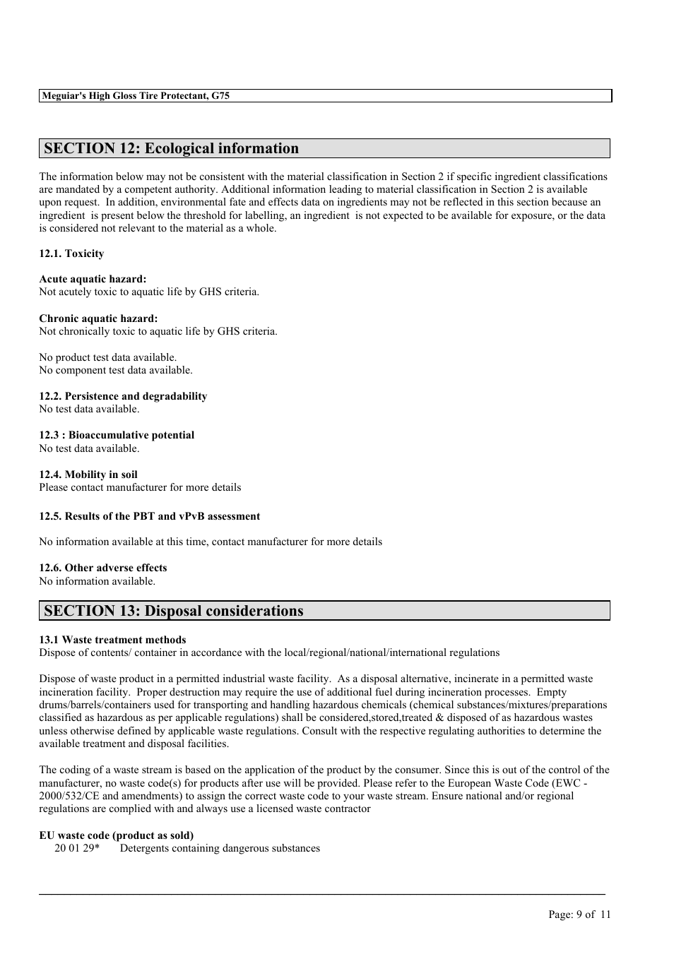MEGUIAR'S G3200 User Manual | Page 11 / 37