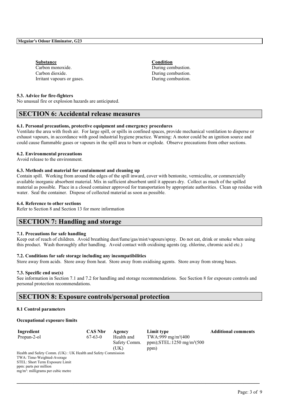 MEGUIAR'S G23 User Manual | Page 3 / 9