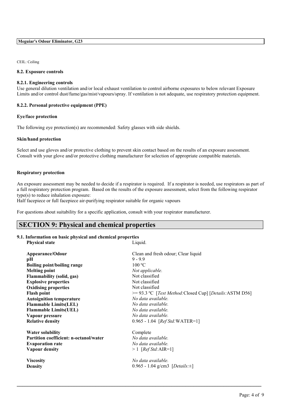 MEGUIAR'S G23 User Manual | Page 4 / 9