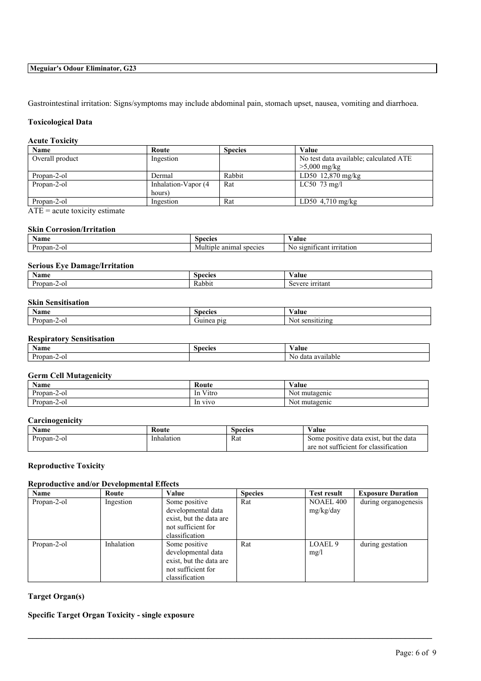 MEGUIAR'S G23 User Manual | Page 6 / 9