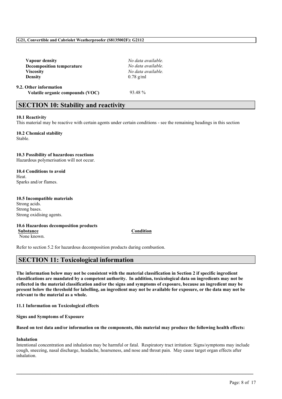 MEGUIAR'S G21 User Manual | Page 8 / 17