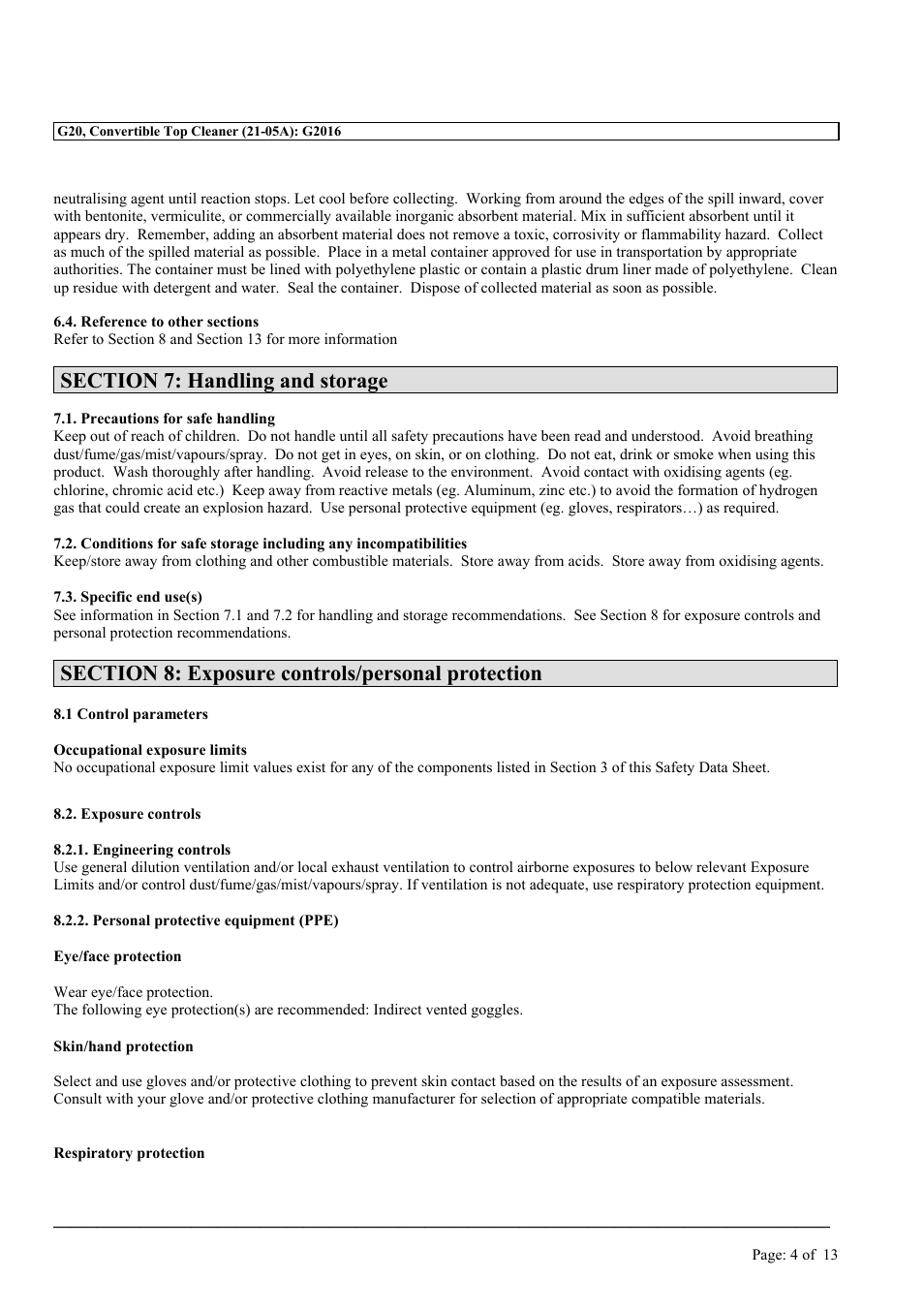 MEGUIAR'S G20 User Manual | Page 4 / 13