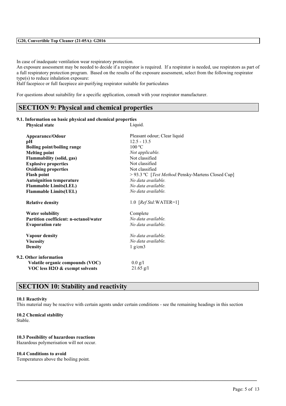 MEGUIAR'S G20 User Manual | Page 5 / 13