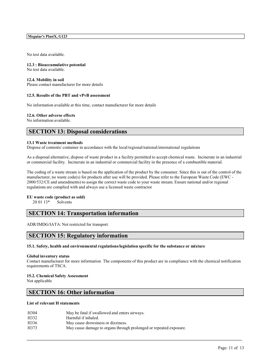 MEGUIAR'S G1900 User Manual | Page 13 / 27