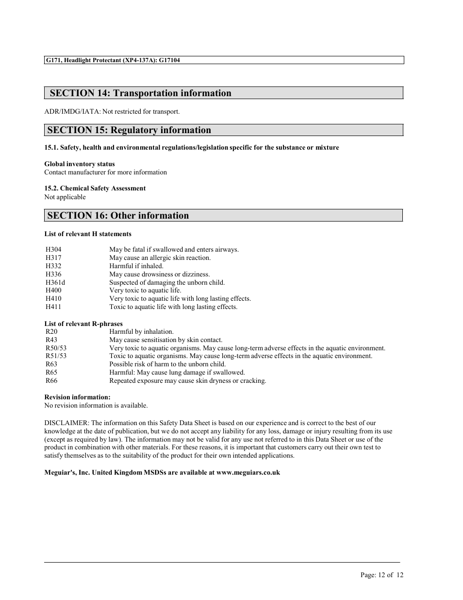 MEGUIAR'S G1900 User Manual | Page 27 / 27