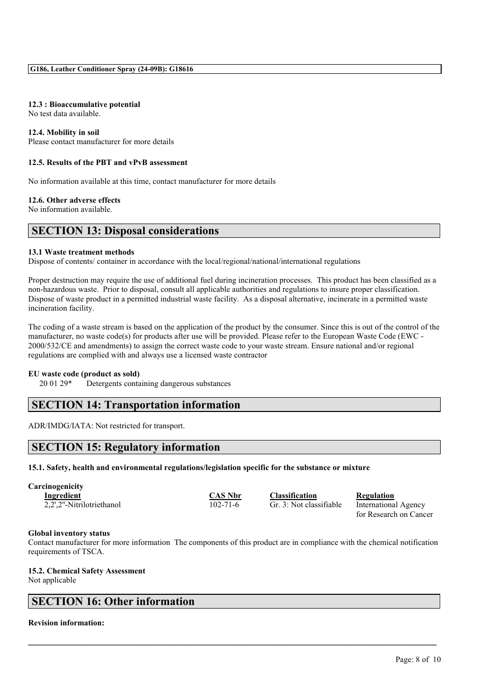 MEGUIAR'S G186 User Manual | Page 8 / 10