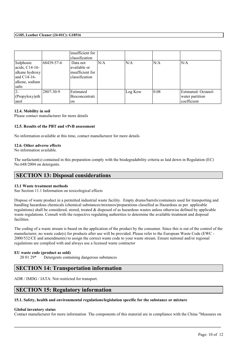 MEGUIAR'S D185 User Manual | Page 10 / 12