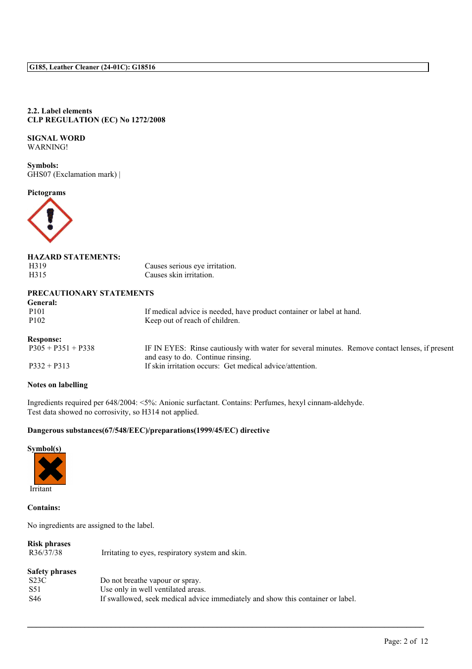 MEGUIAR'S D185 User Manual | Page 2 / 12