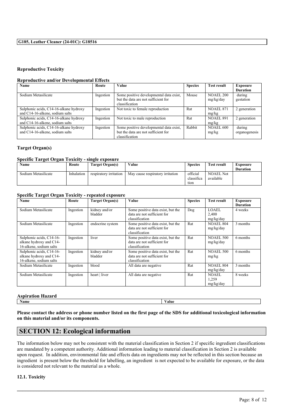 MEGUIAR'S D185 User Manual | Page 8 / 12