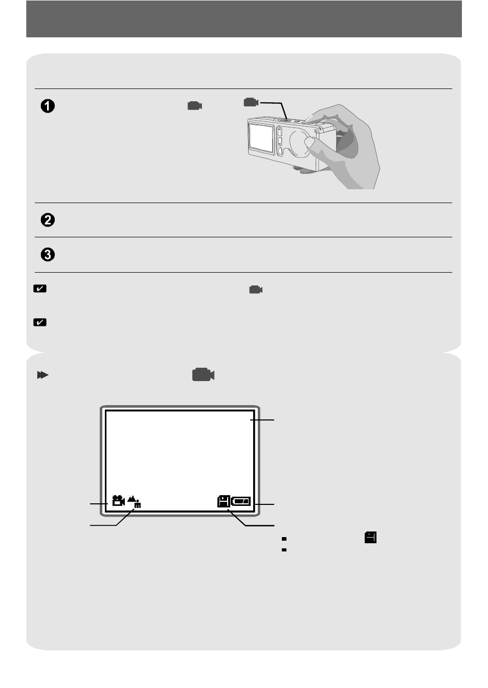 Recordingmovies, Recording movies, The lcd display under mode | AIPTEK POCKETCAMX User Manual | Page 13 / 37