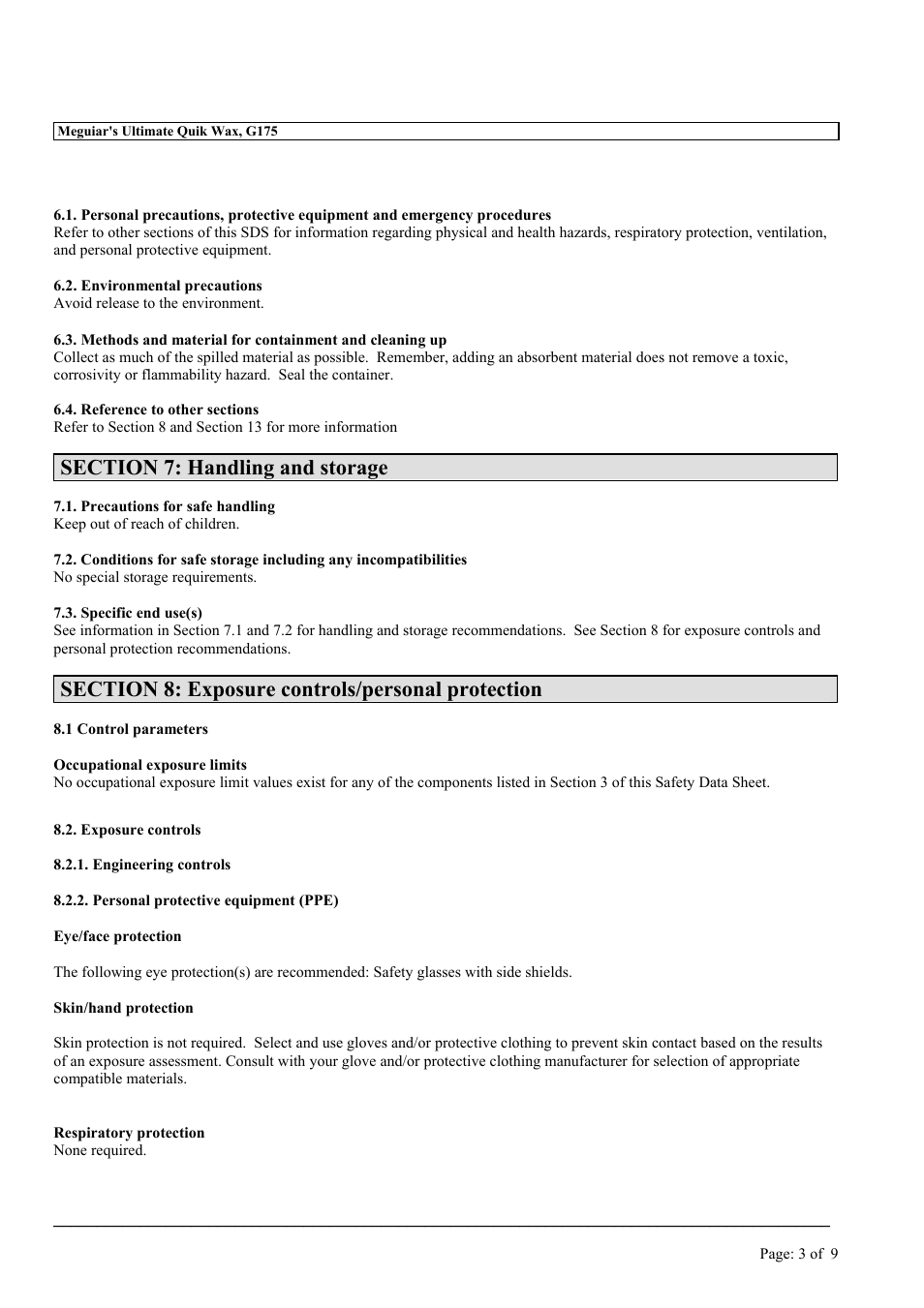 MEGUIAR'S G175 User Manual | Page 3 / 9