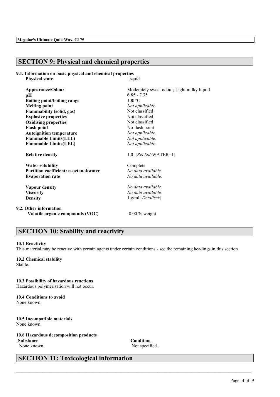 MEGUIAR'S G175 User Manual | Page 4 / 9