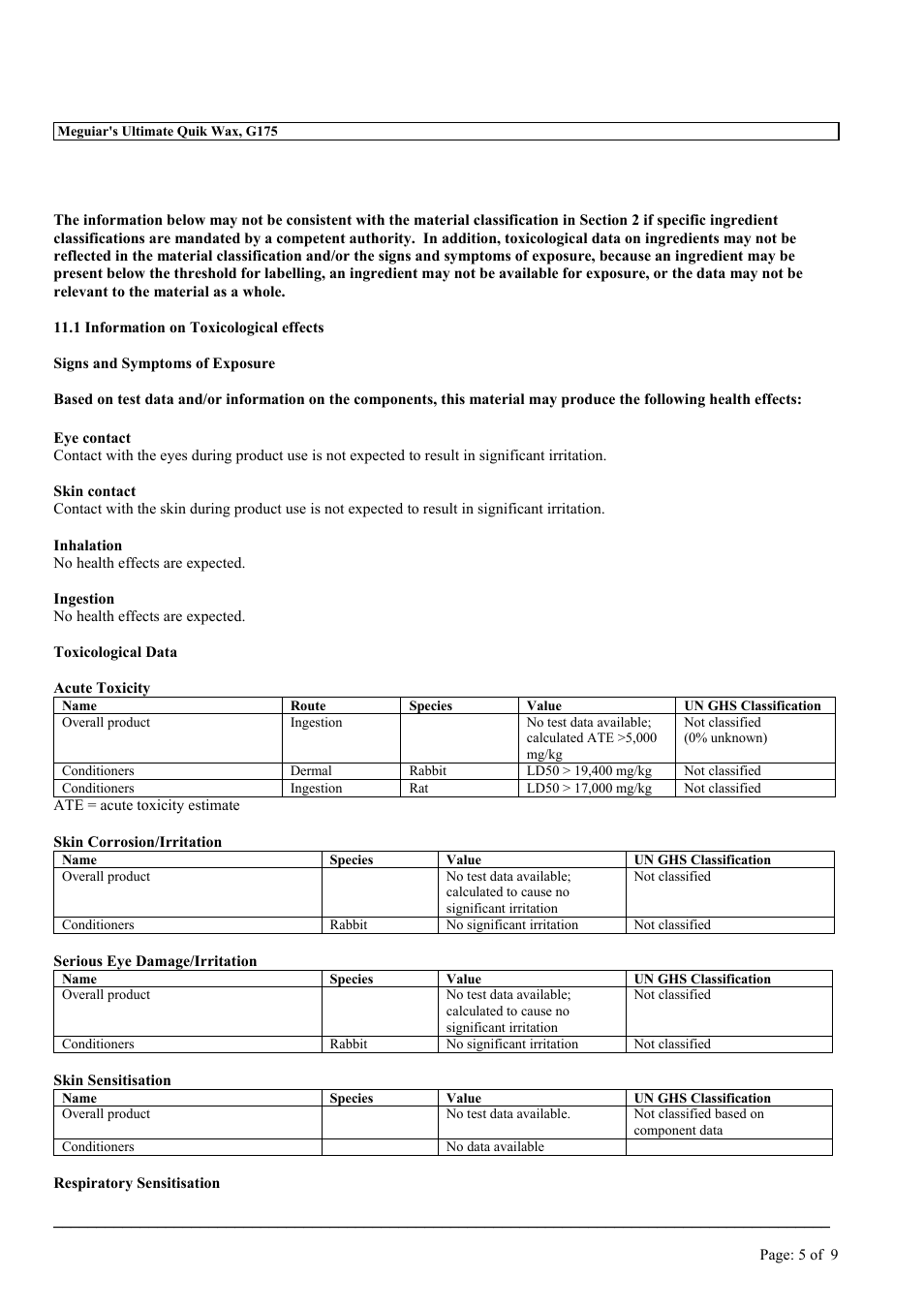 MEGUIAR'S G175 User Manual | Page 5 / 9