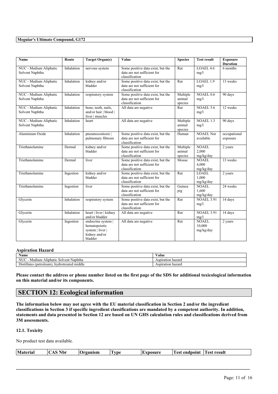 MEGUIAR'S G172 User Manual | Page 11 / 16