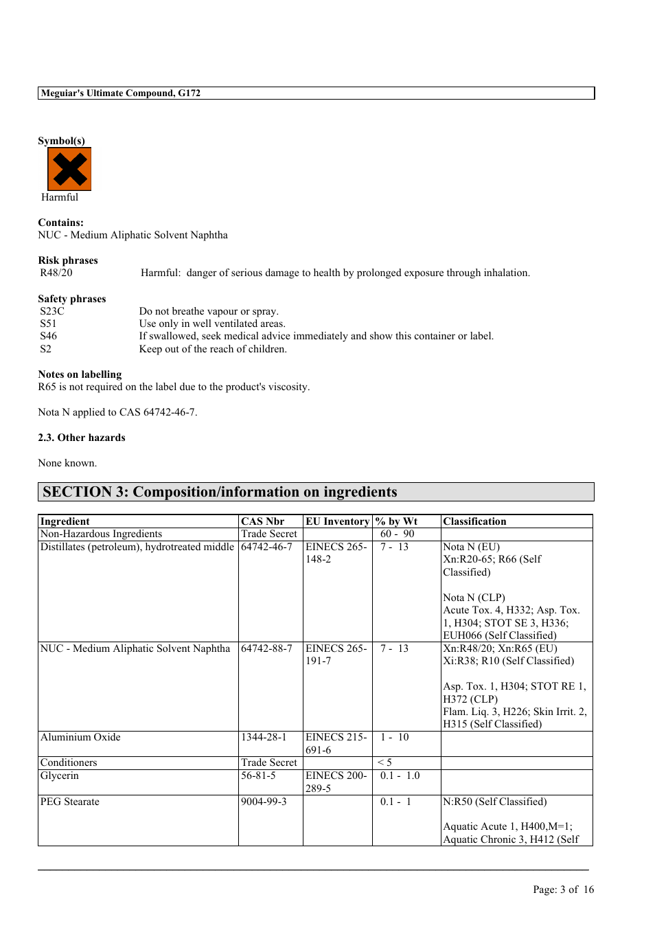 MEGUIAR'S G172 User Manual | Page 3 / 16