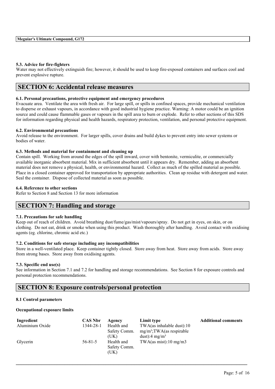 MEGUIAR'S G172 User Manual | Page 5 / 16