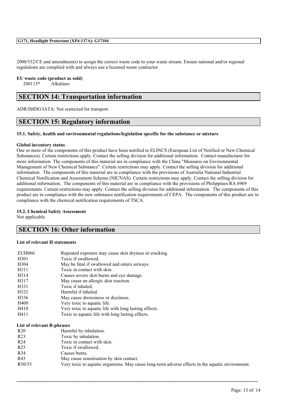 MEGUIAR'S G171 User Manual | Page 13 / 14