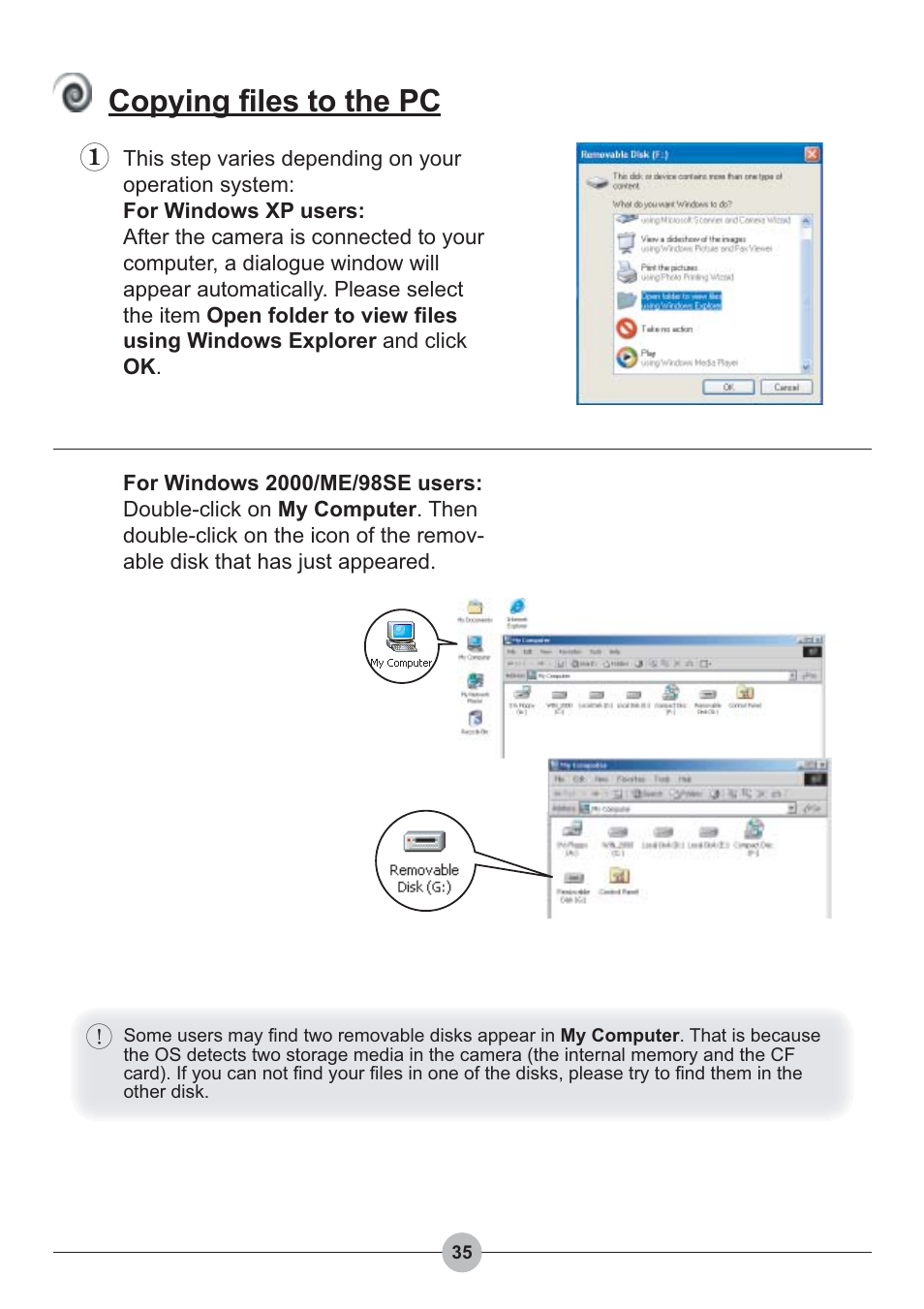 Copying files to the pc | AIPTEK Pocket DV 4100 User Manual | Page 36 / 44
