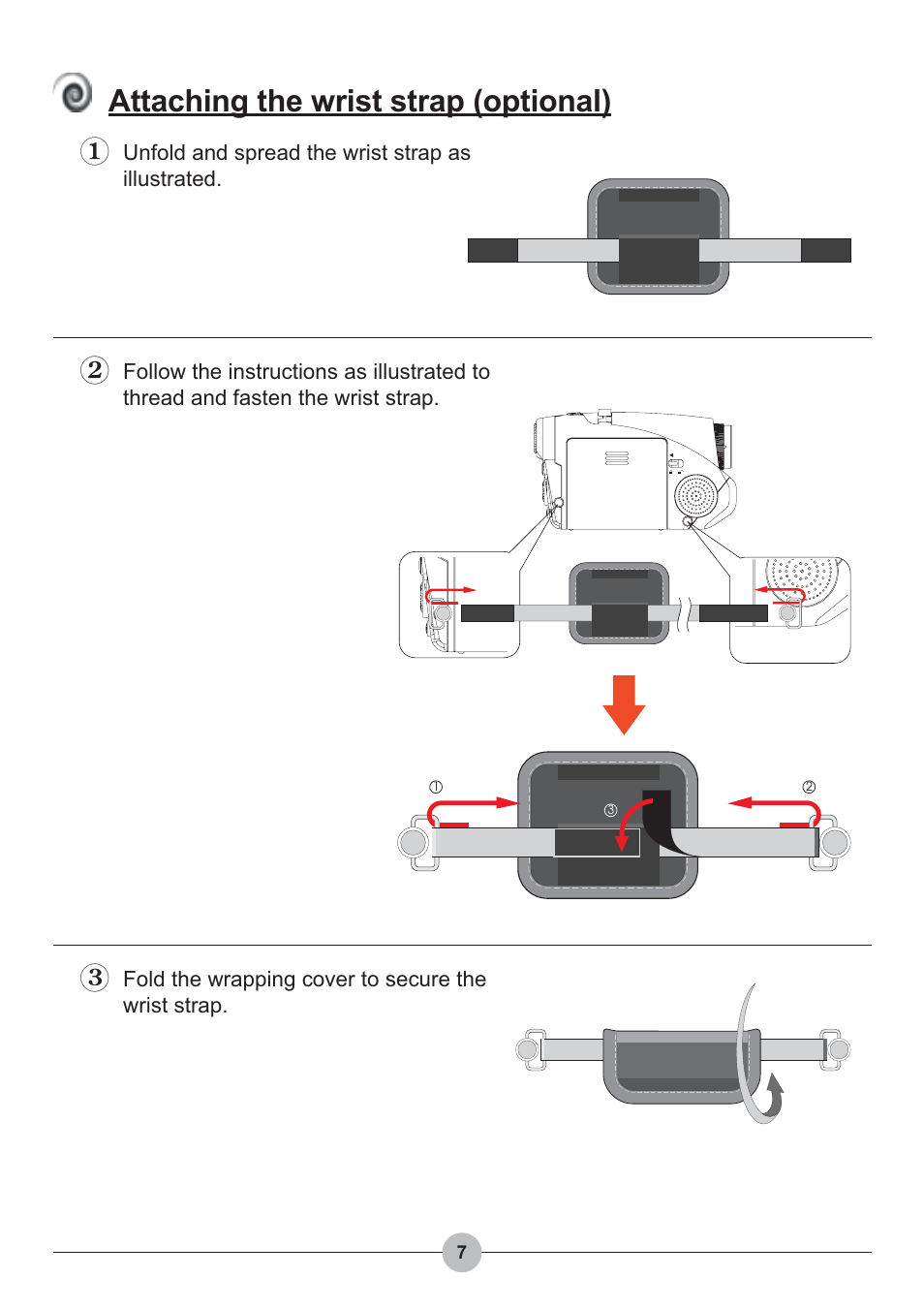 Attaching the wrist strap (optional) | AIPTEK Pocket DV 4100 User Manual | Page 8 / 44