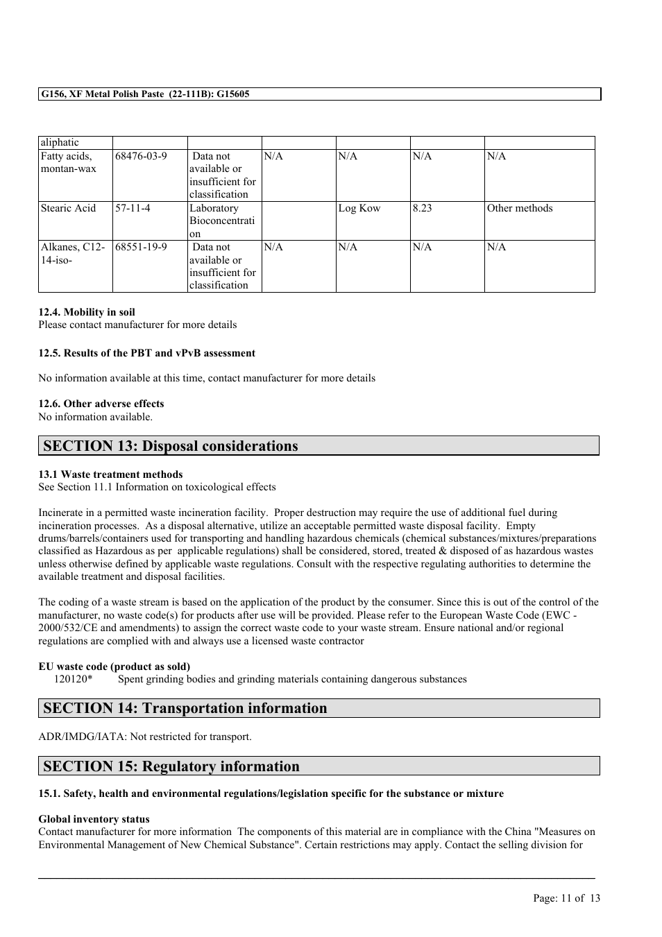 MEGUIAR'S G156 User Manual | Page 11 / 13