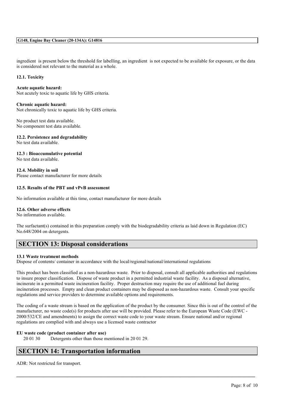 MEGUIAR'S G148 User Manual | Page 8 / 10