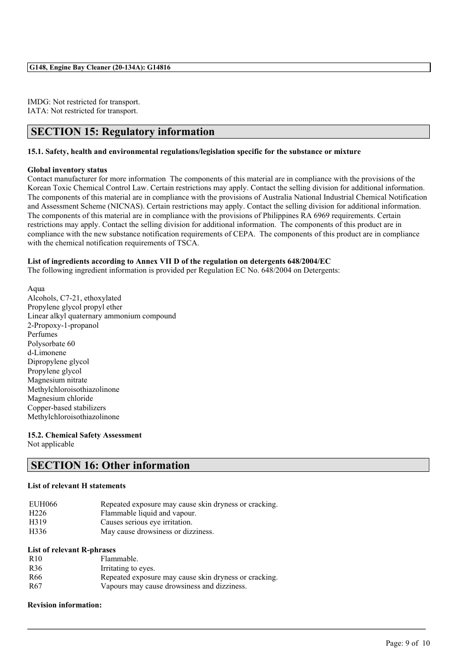 MEGUIAR'S G148 User Manual | Page 9 / 10