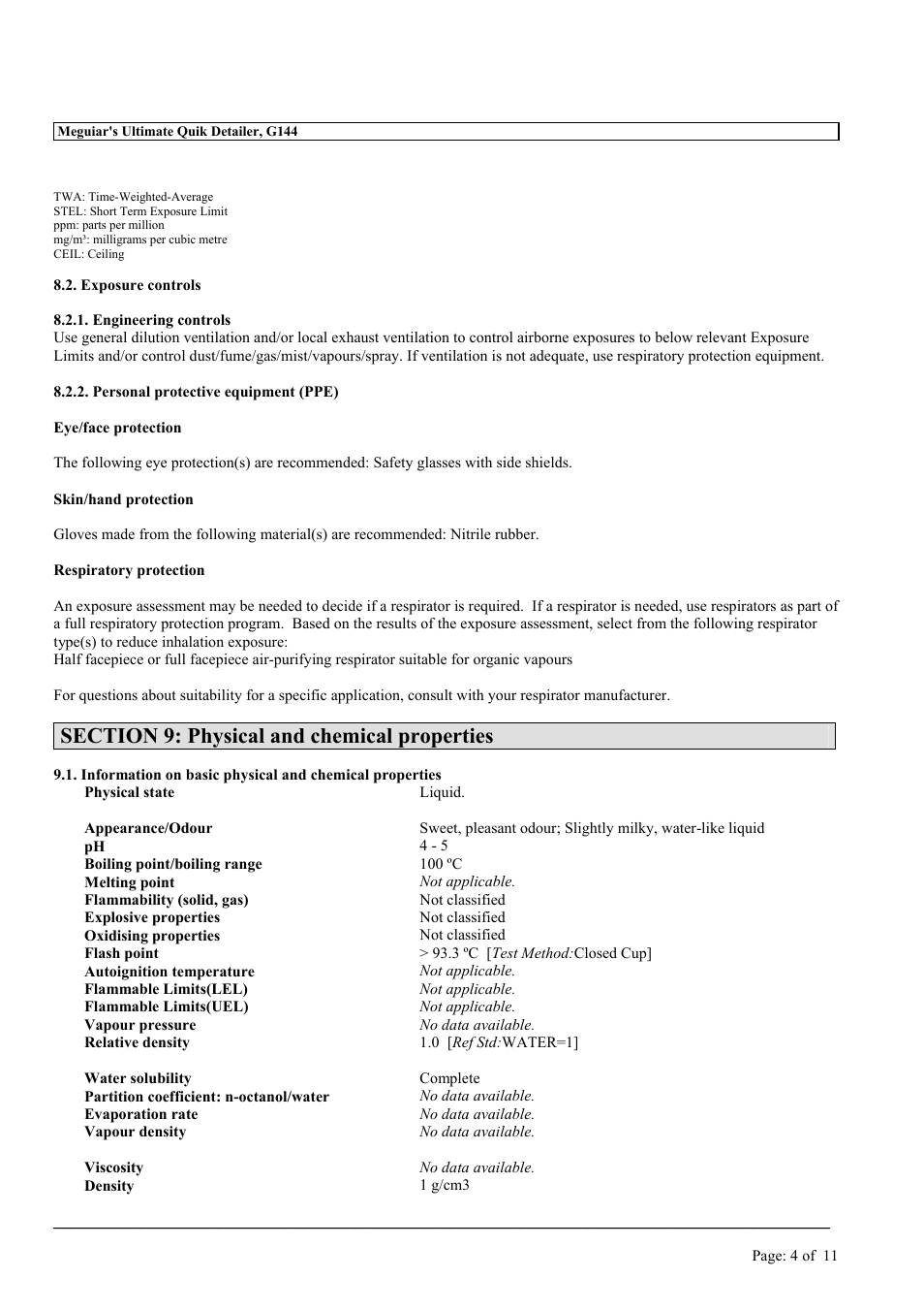 MEGUIAR'S G144 User Manual | Page 4 / 11