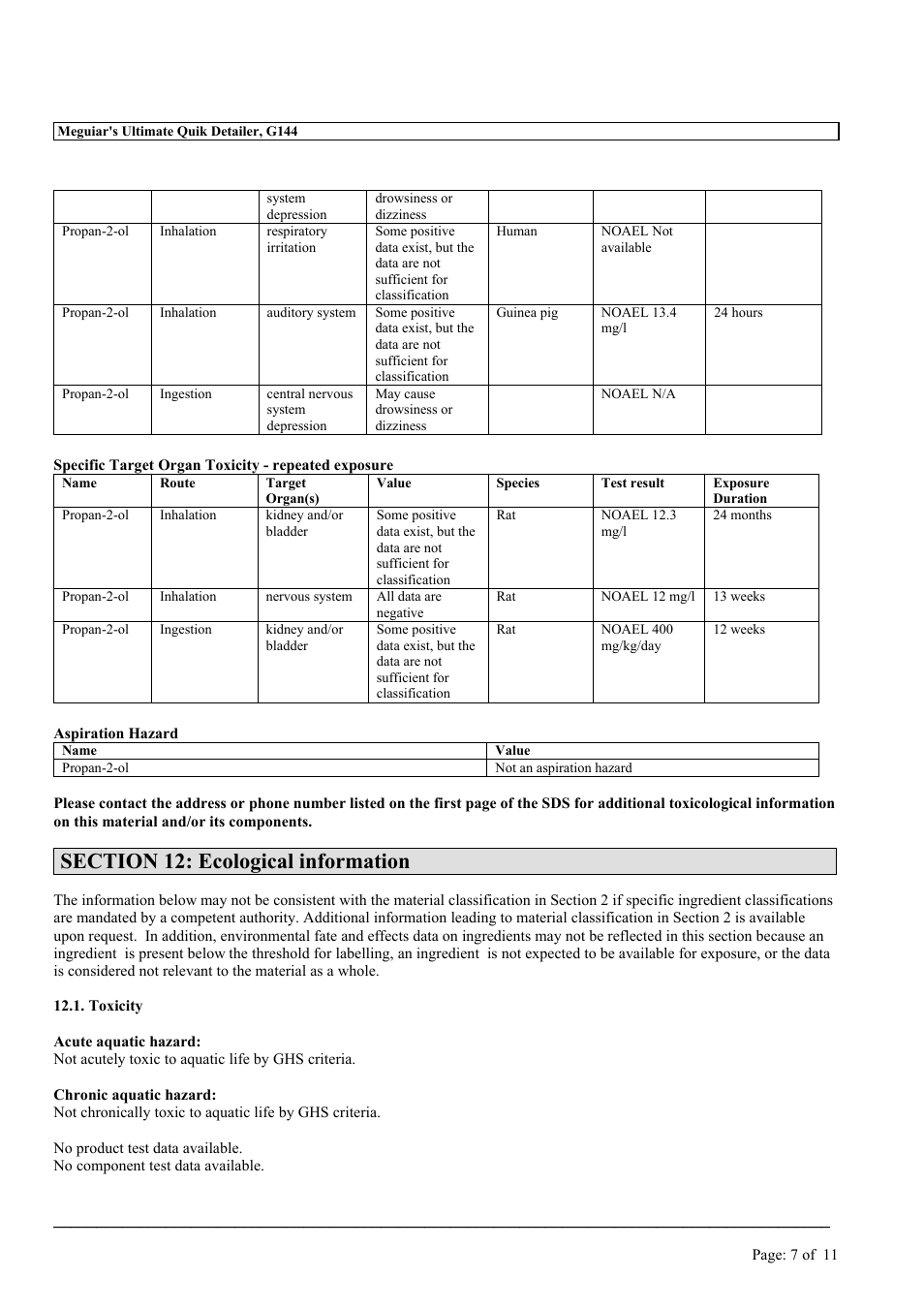 MEGUIAR'S G144 User Manual | Page 7 / 11