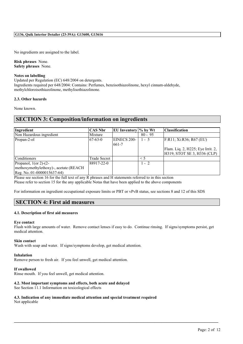 MEGUIAR'S G136 User Manual | Page 2 / 12
