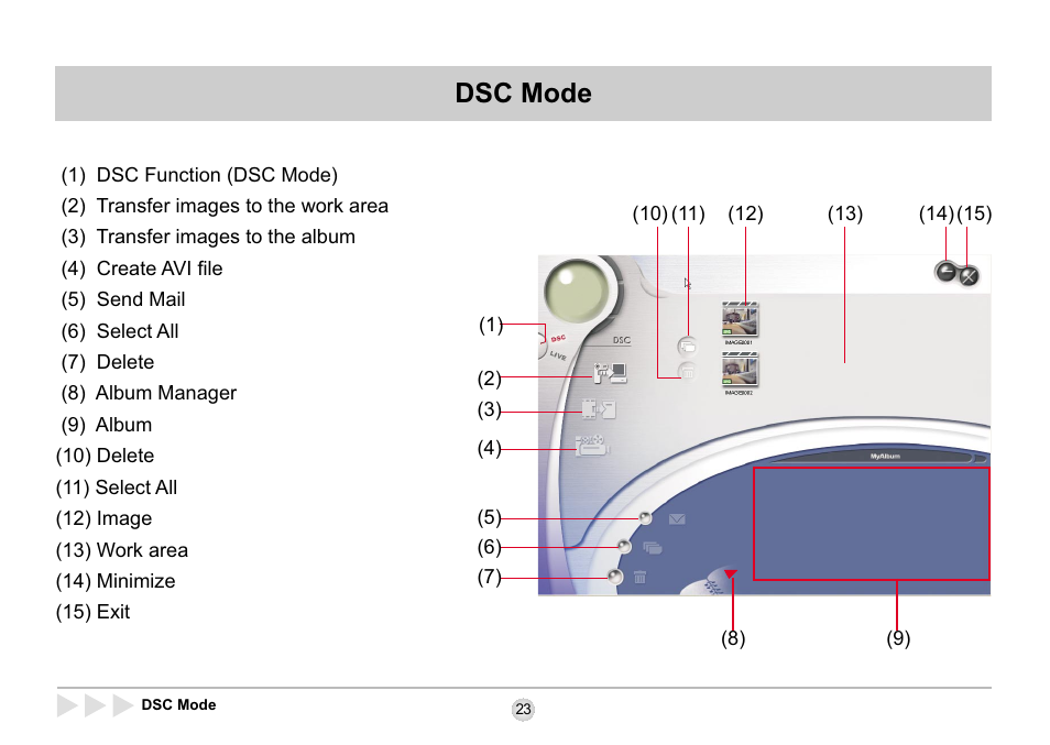 Dsc mode | AIPTEK SD 2Mega User Manual | Page 25 / 39