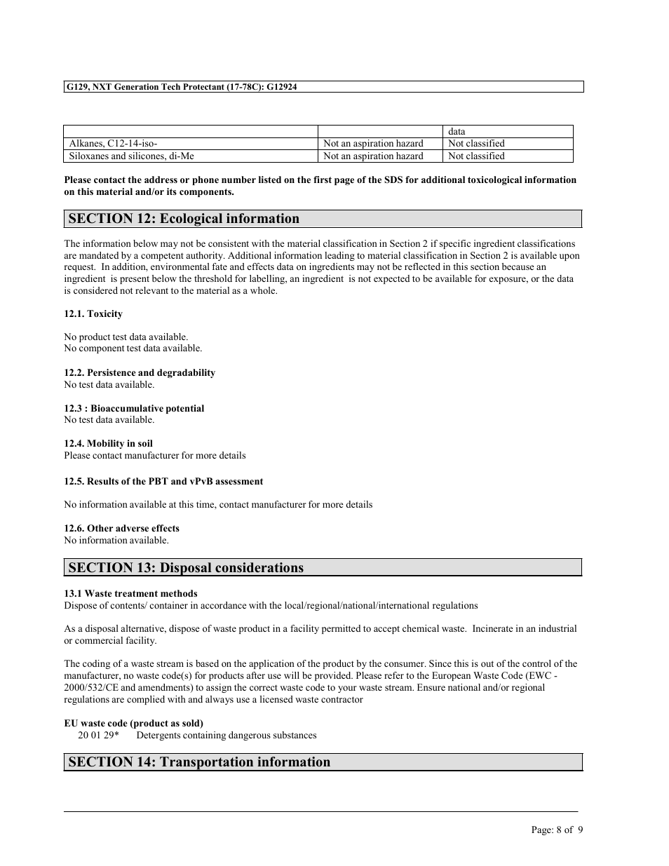 MEGUIAR'S G129 User Manual | Page 8 / 9