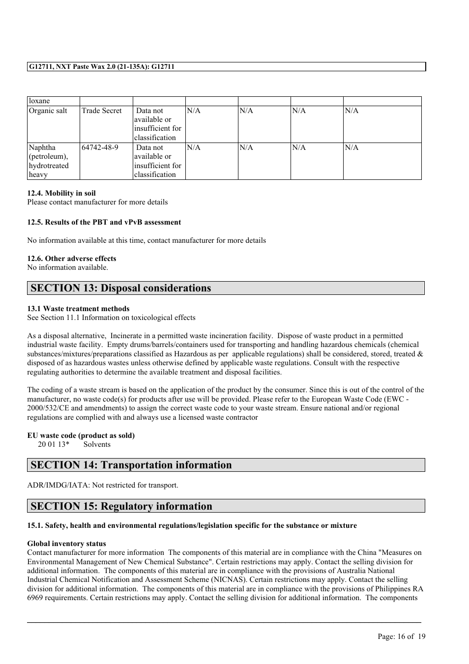 MEGUIAR'S G12711 User Manual | Page 16 / 19