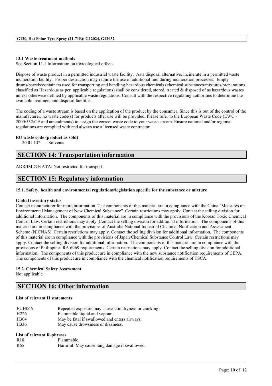 MEGUIAR'S G120 User Manual | Page 10 / 12