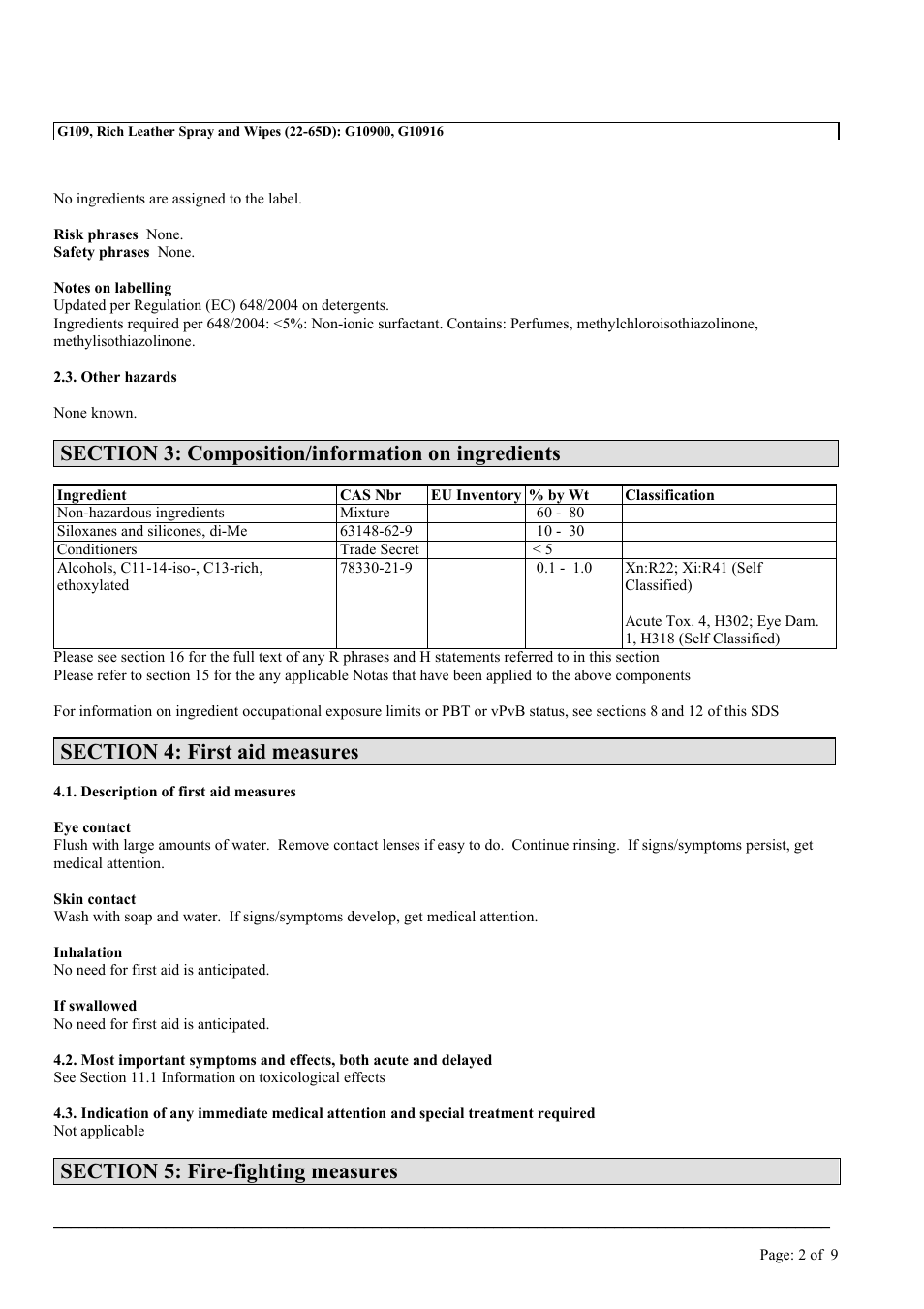 MEGUIAR'S G109 User Manual | Page 2 / 9