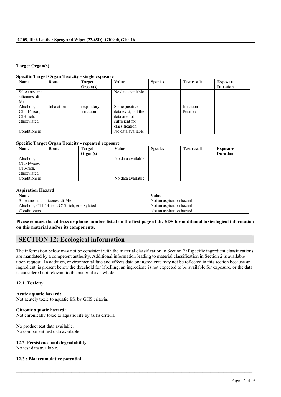 MEGUIAR'S G109 User Manual | Page 7 / 9