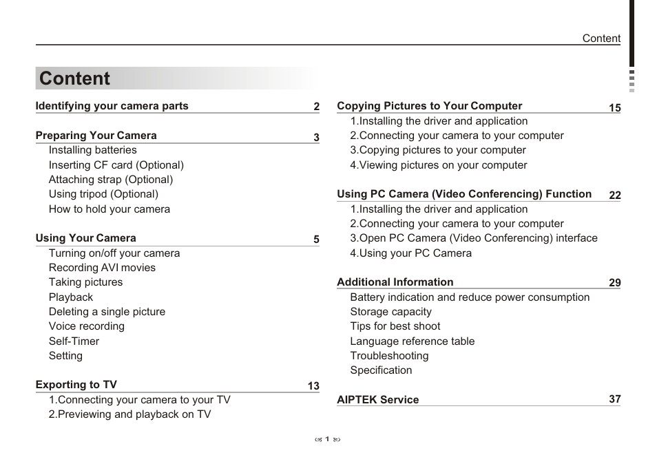 AIPTEK Pocket DV 3100 User Manual | Page 3 / 40