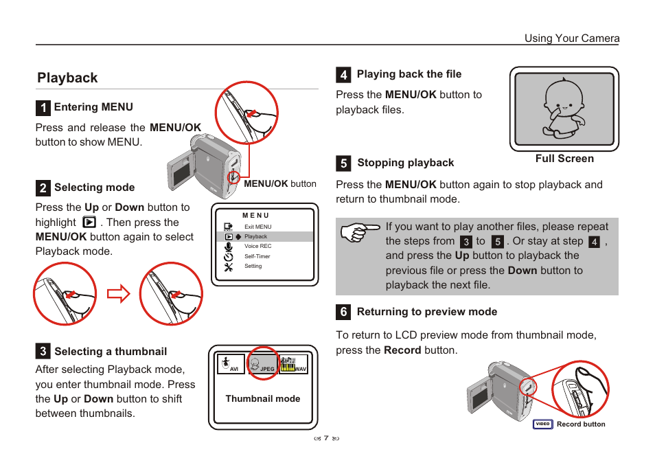 Playback | AIPTEK Pocket DV 3100 User Manual | Page 9 / 40