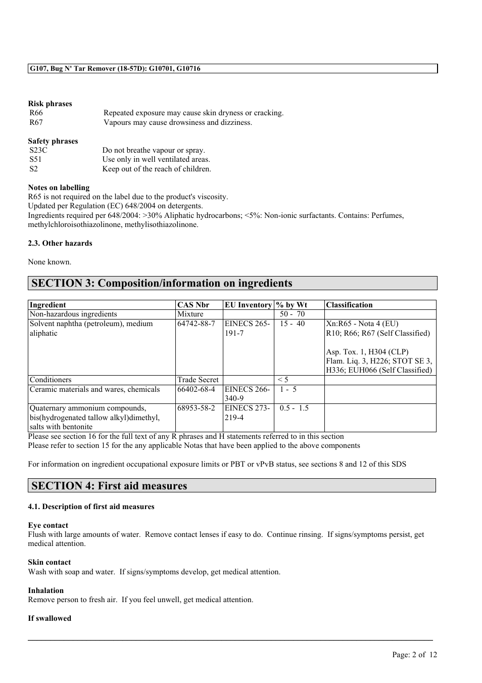 MEGUIAR'S G107 User Manual | Page 2 / 12