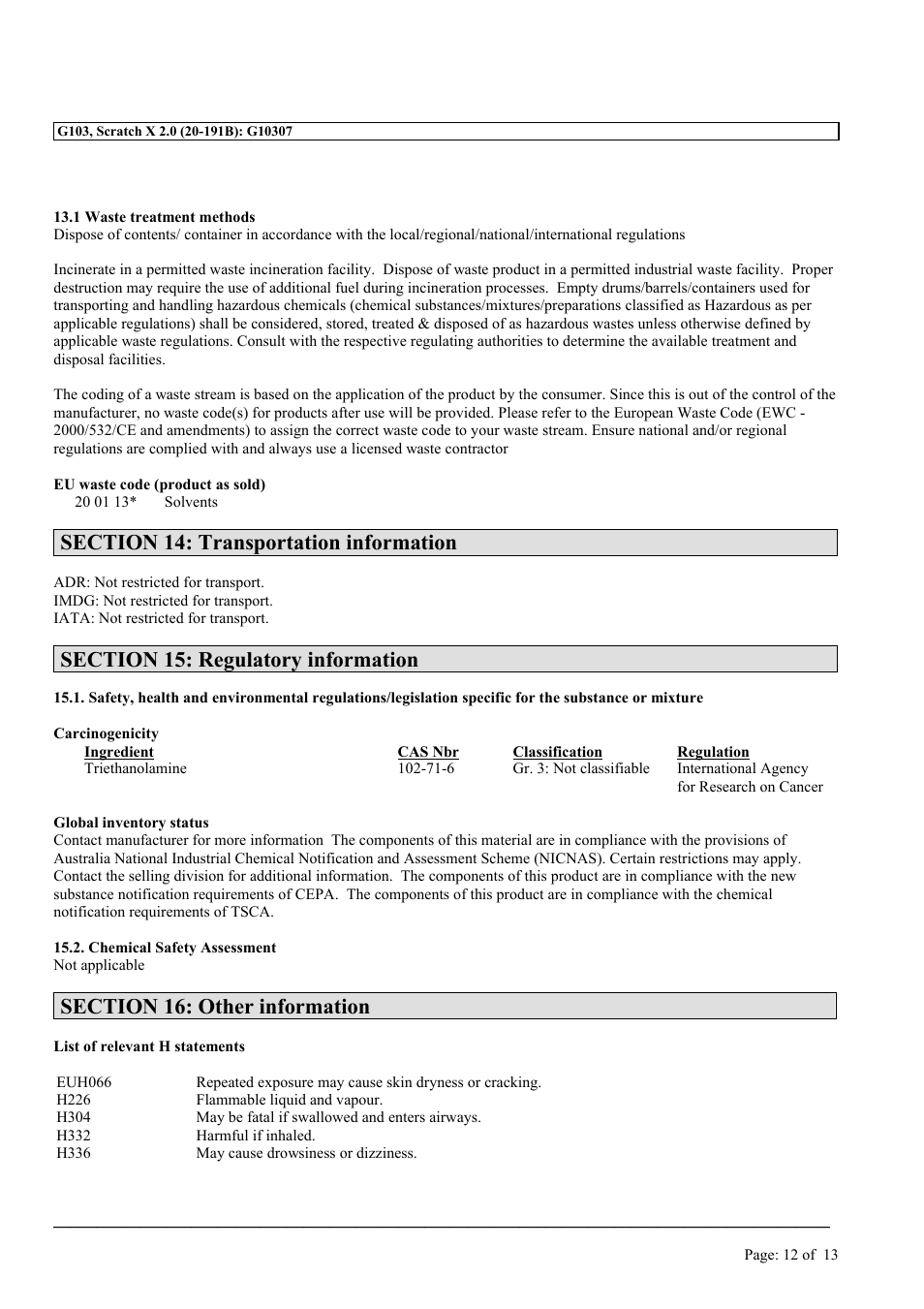 MEGUIAR'S G103 User Manual | Page 12 / 13