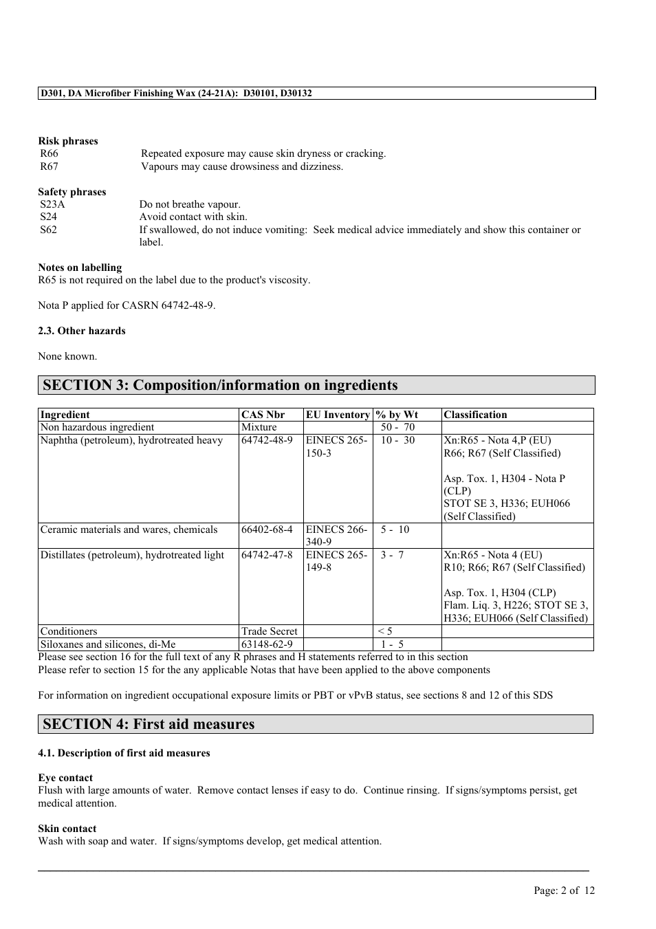 MEGUIAR'S D301 User Manual | Page 2 / 12