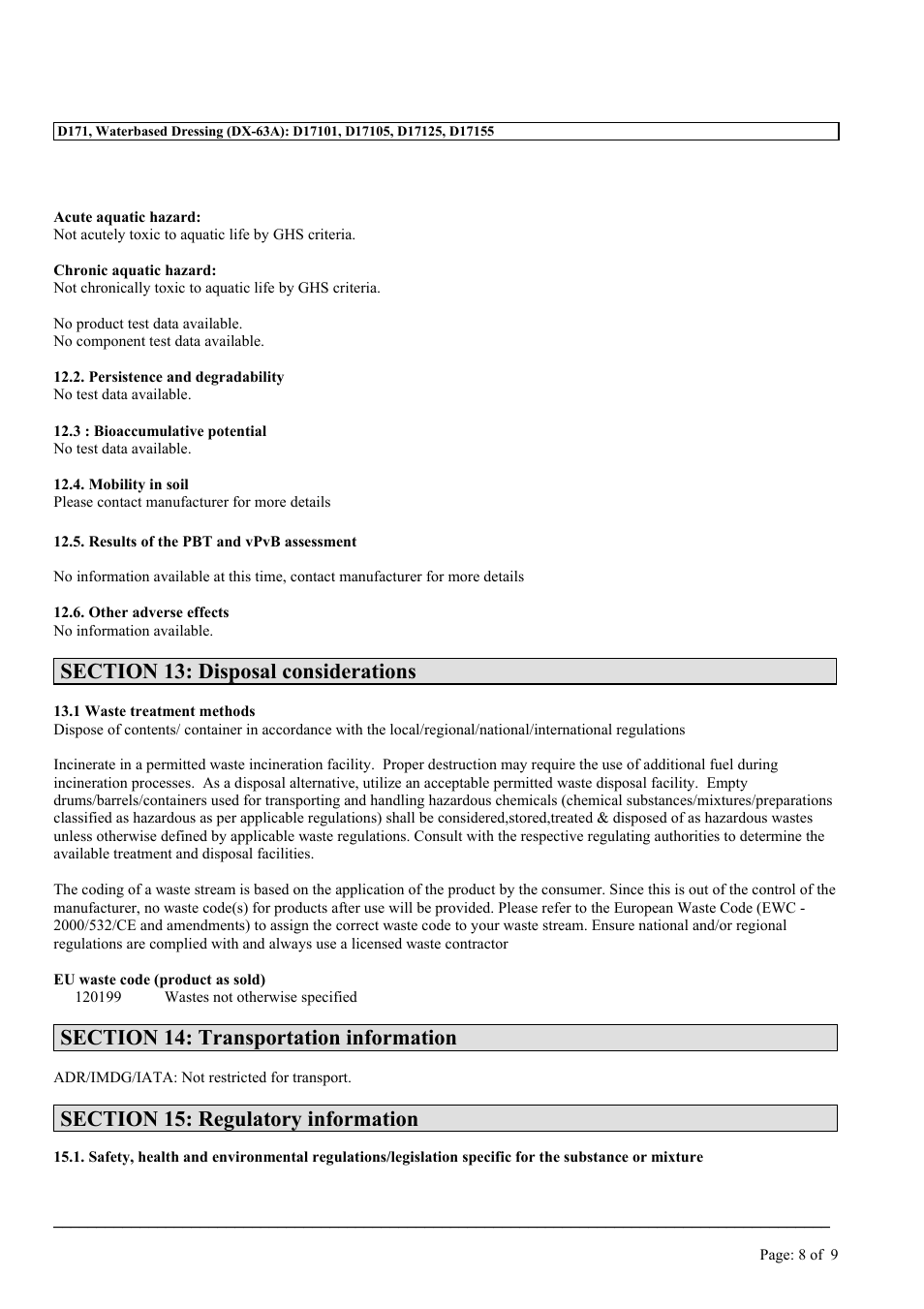 MEGUIAR'S D171 User Manual | Page 8 / 9