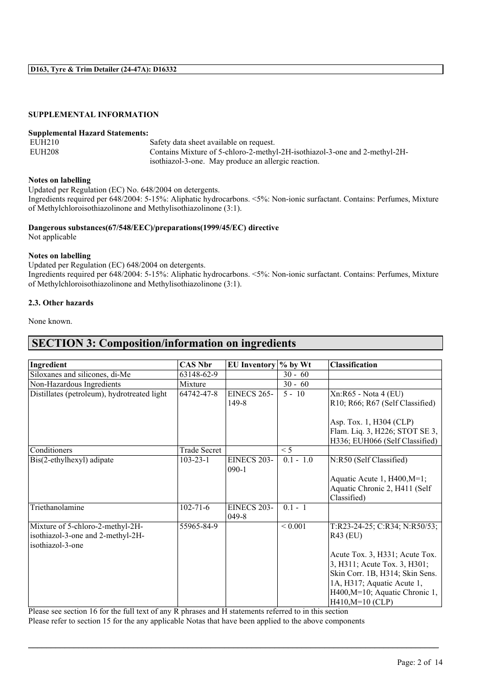 MEGUIAR'S D163 User Manual | Page 2 / 14