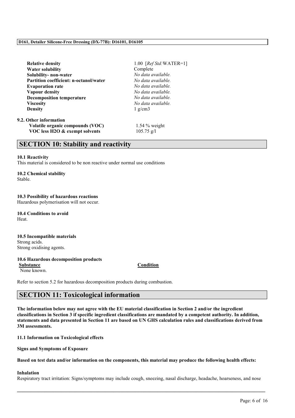 MEGUIAR'S D161 User Manual | Page 6 / 16